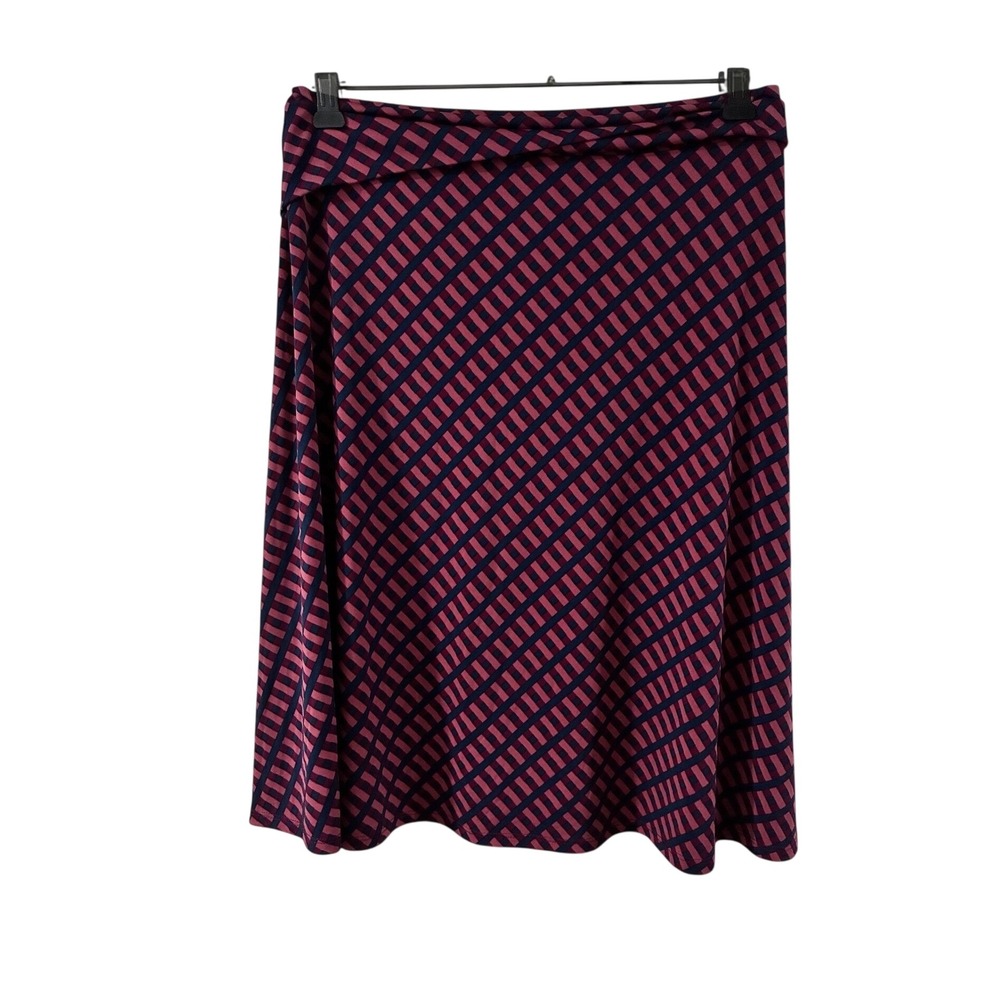 LuLaRoe Grunge Boho Cassie Skirt XL Pink Navy Blue Geometric Lattice Skirt XL